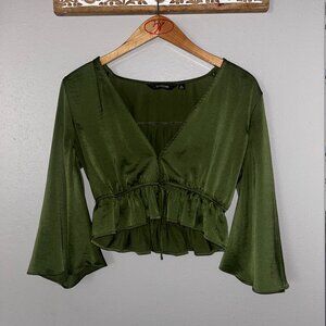 Glassons Forest Green Blouse - AUS size 8 / US size S